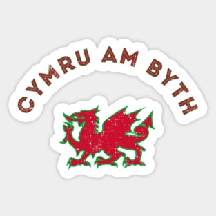 Dragon of Wales UK - Cymru Am Byth seal - symbol - logo emblem retro vintage Sticker